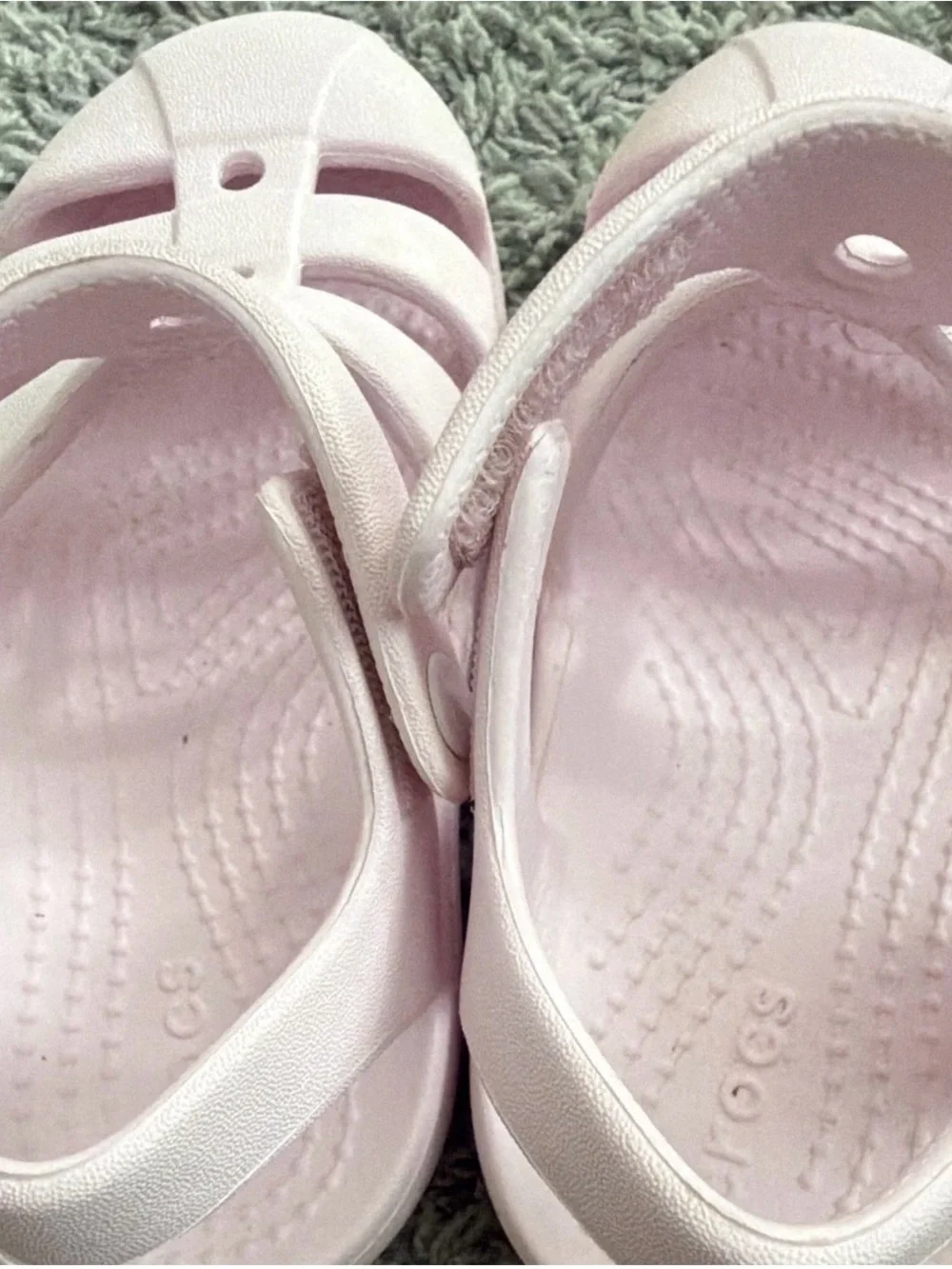 CROCS Light Pink Closed-Toe Kids Sandals with Back Strap